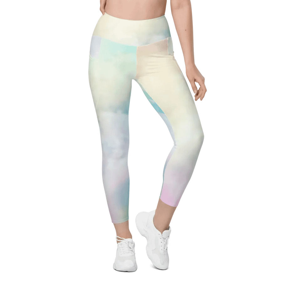Blur cloud rainbow Design Leggings with Pocket - V1 product image (5)