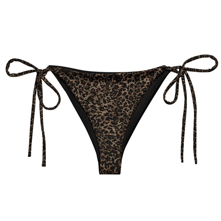 Recycled String Bikini Bottom "Chic Dark Brown Leopard" product image (2)