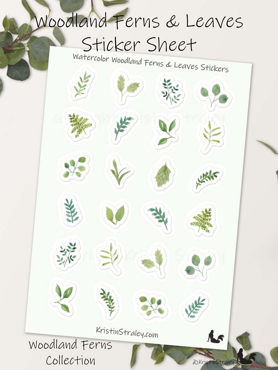 Woodland Ferns and Leaves Sticker Sheet product image (1)