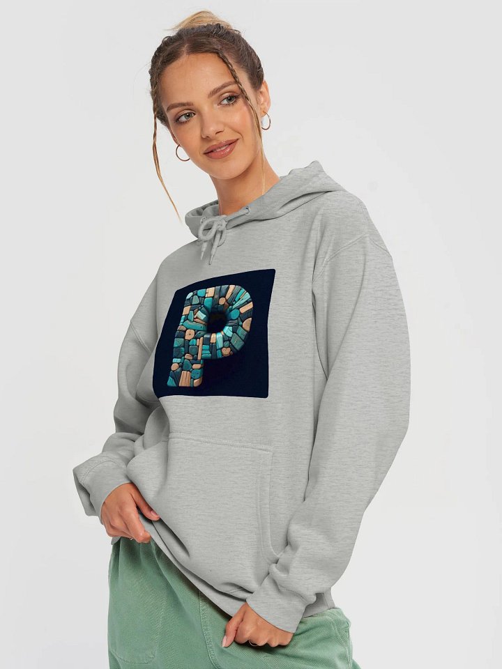 Mosaic Letter P Premium Hoodie |AI Design initial P product image (1)