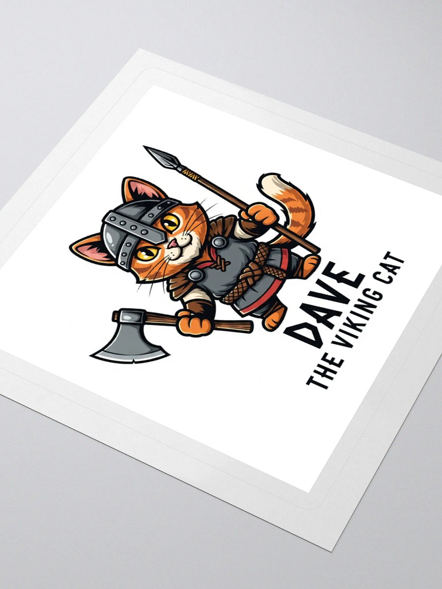 Dave the Viking Cat Axe and Spear Sticker product image (9)