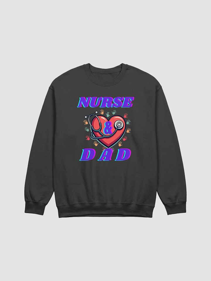 Nurse & Dad Heartbeat Crewneck Sweatshirt product image (10)