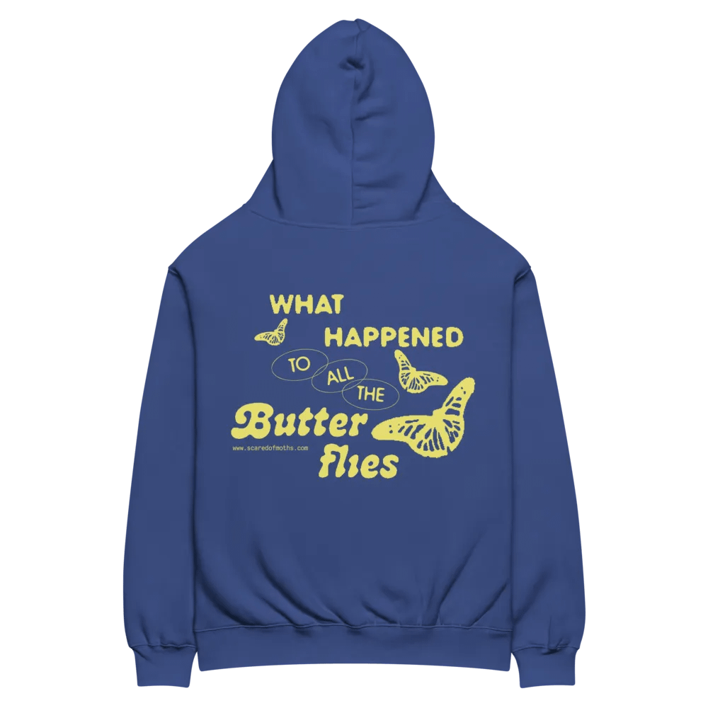 SCARED OF MOTHS Retro Butterfly Design Unisex Oversized Cozy Hoodie product image (8)