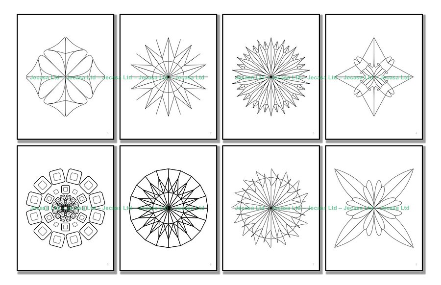 100 Geometric Mandala Coloring Pages | PDF | Digital File | Series GM2025 Vol. 7 product image (3)