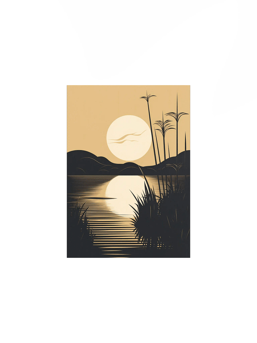 Golden Nile Flow – Minimalist Single-Line Art Print product image (4)
