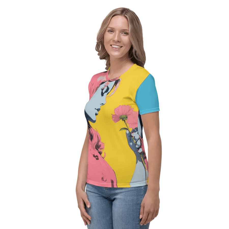 Pink Blooms Women's All-Over Print T-Shirt product image (7)