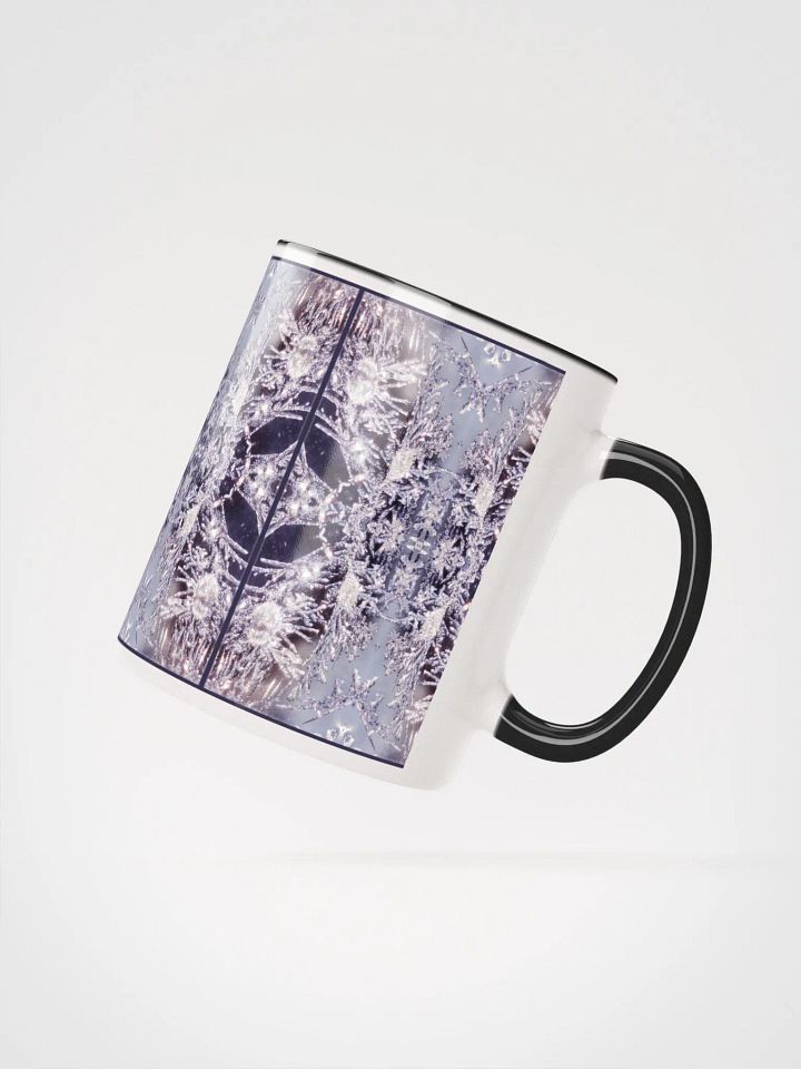 Nature Mandala Mug, Frost Mandala Cup, Frosty Windows Collection, Seasonal Cup, Psychedelic Kaleidoscopic Artwork, 2 Color Cup product image (2)