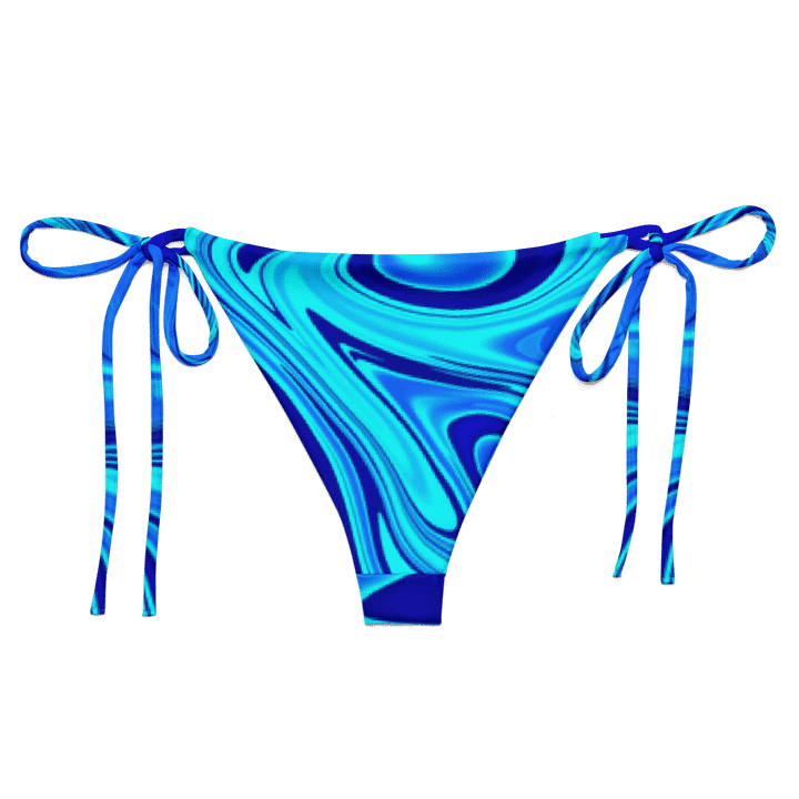 String Bikini Bottom - Light and Dark Blue Digital Fluid Art product image (2)