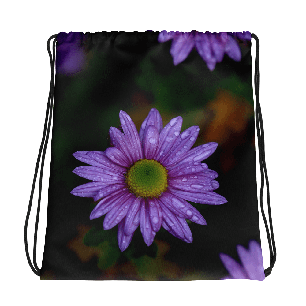 Rucksackbeutel mit Kordelzug - Rosa Blüte mit Tautropfen product image (1)