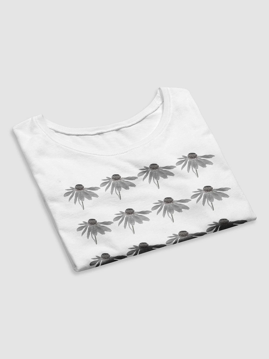 Abstract Repeating Grey Cone Flower Women's Cropped T Shirt product image (9)