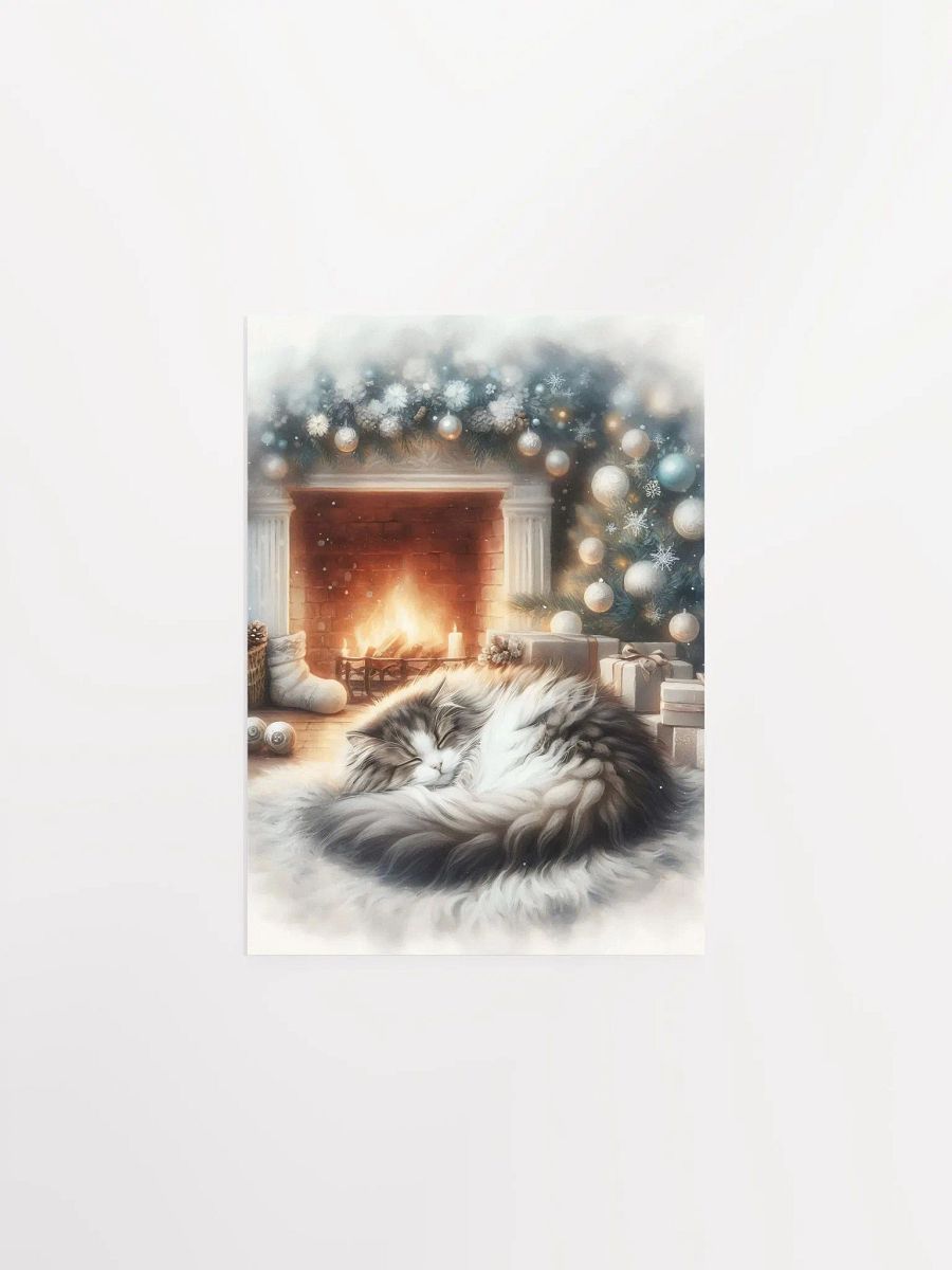 Christmas Cat by the Fireplace Poster product image (2)