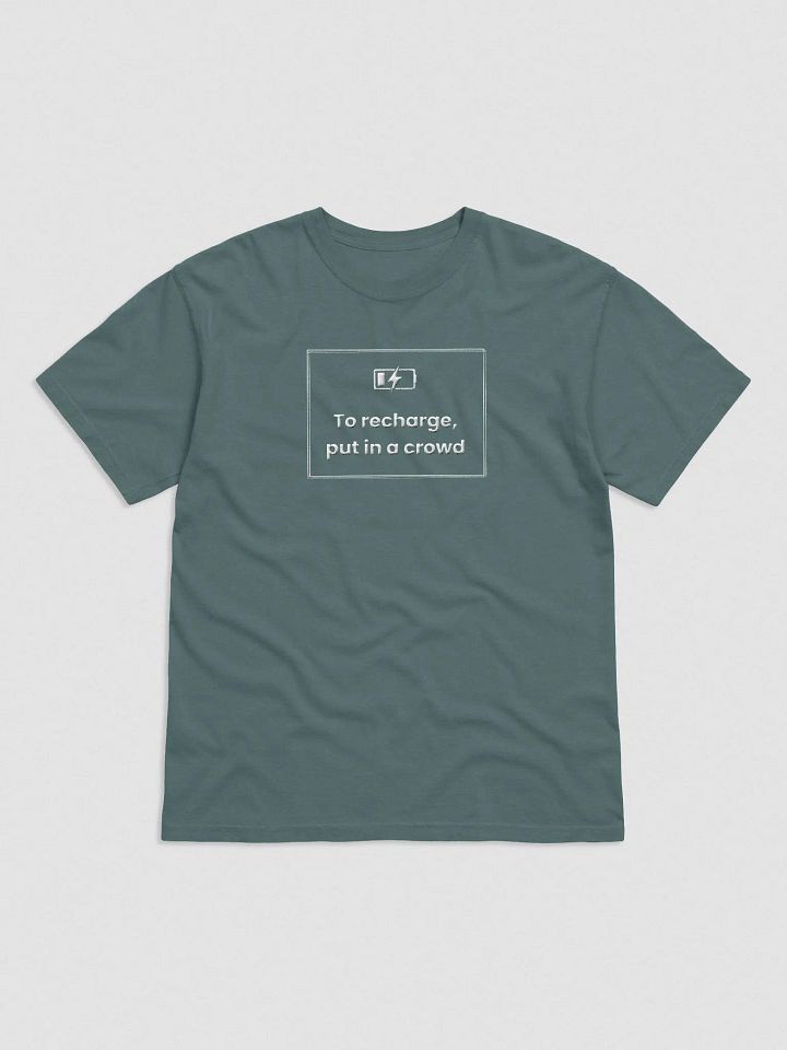 Embroidered T-Shirt - To Recharge, Put in a Crowd - White product image (13)
