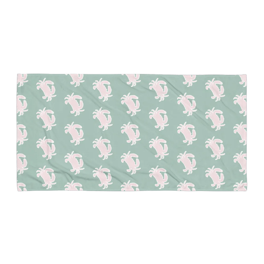 FUNNY CRAB GREEN PINK TOWEL - Badetuch mit Krabben grün rosa product image (3)