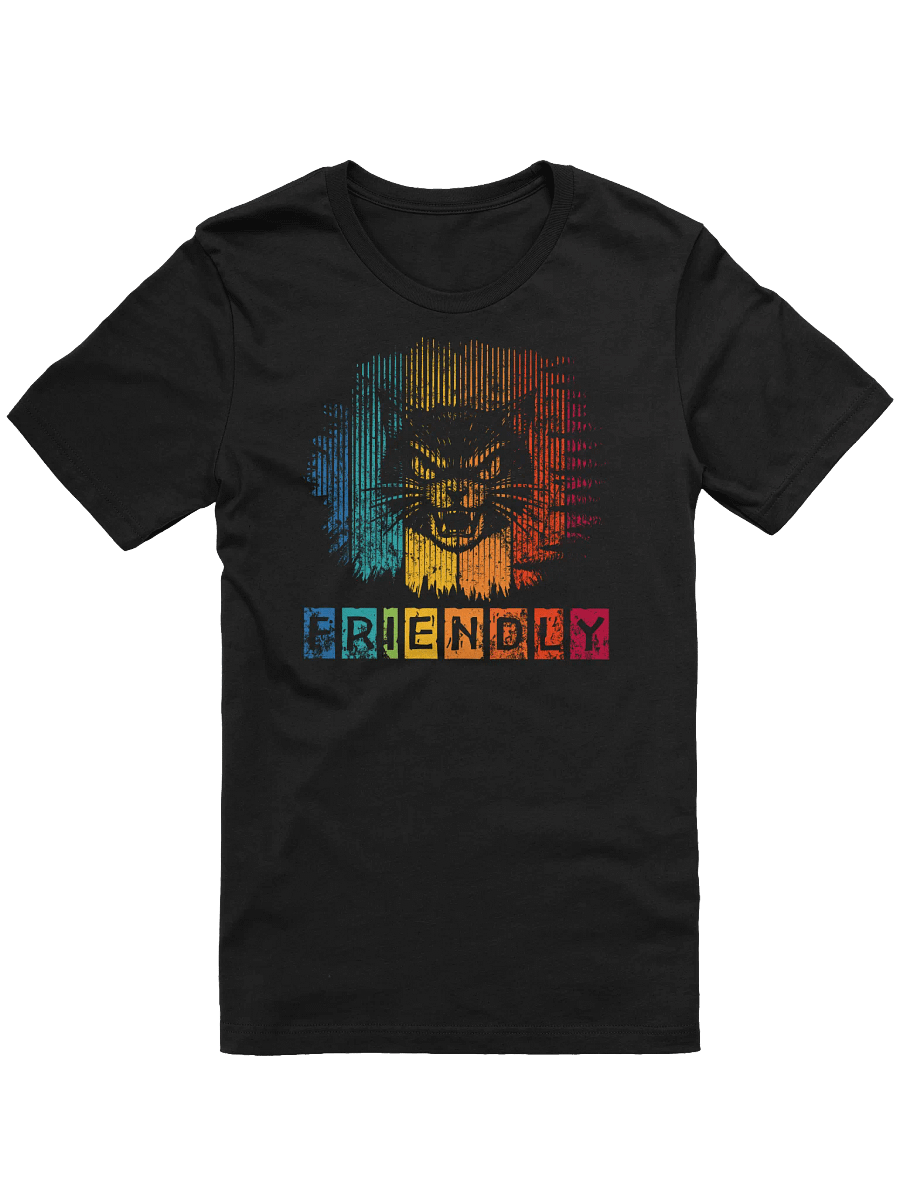 Sarcastic “Friendly” Cat Tee – Retro Modern Vintage Grunge Graphic for Cat Lovers product image (8)