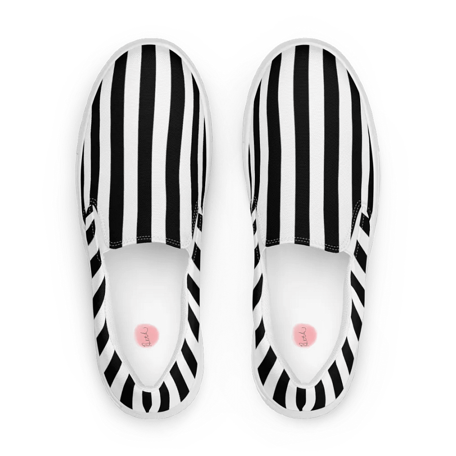 Black And White Striped Men's Shoes product image (2)