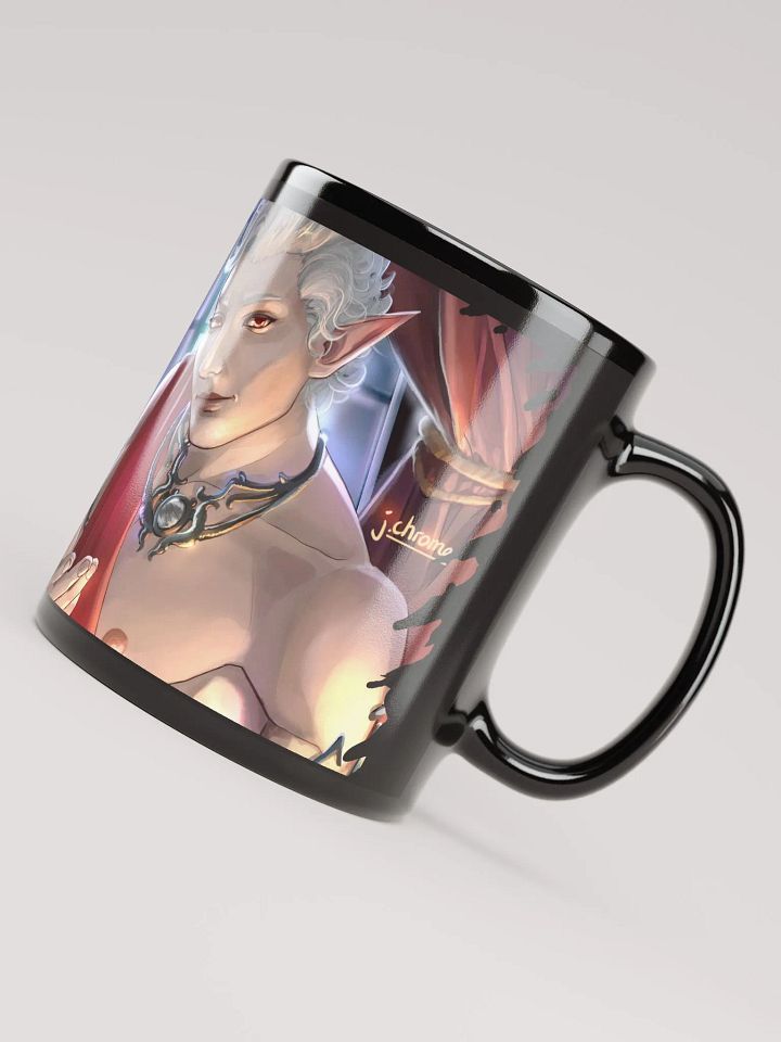Vampire Valentine - Romantic Pinup Game Fanart - Black Ceramic Mug - Art by CosmicChroma product image (1)