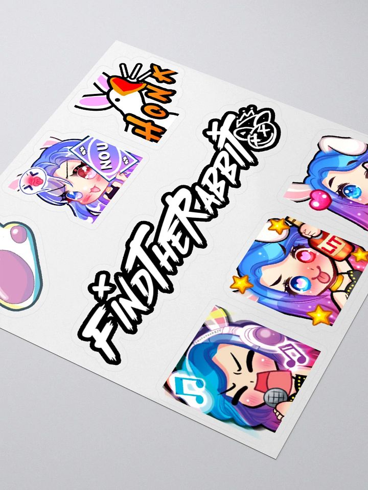 FIND THE RABBIT LOGO + EMOTE KISS-CUT STICKER PACK 1 product image (2)