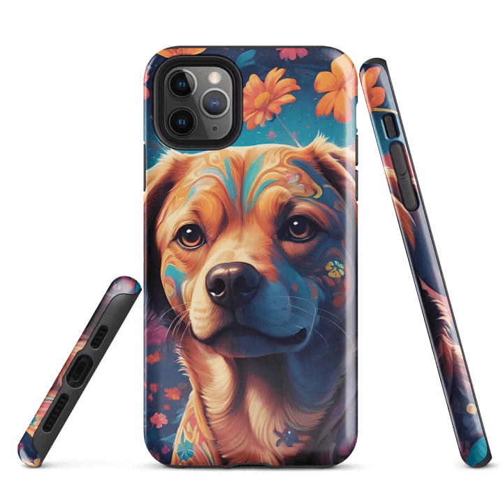 Pawsitively Petal Power: Floral Doggy Delight iPhone Case product image (1)