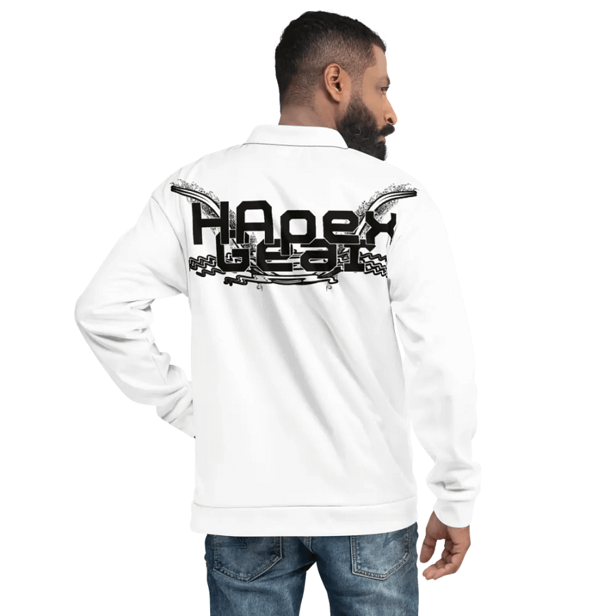 Black HApex Gear White Logo - White - Bomber Jacket product image (11)