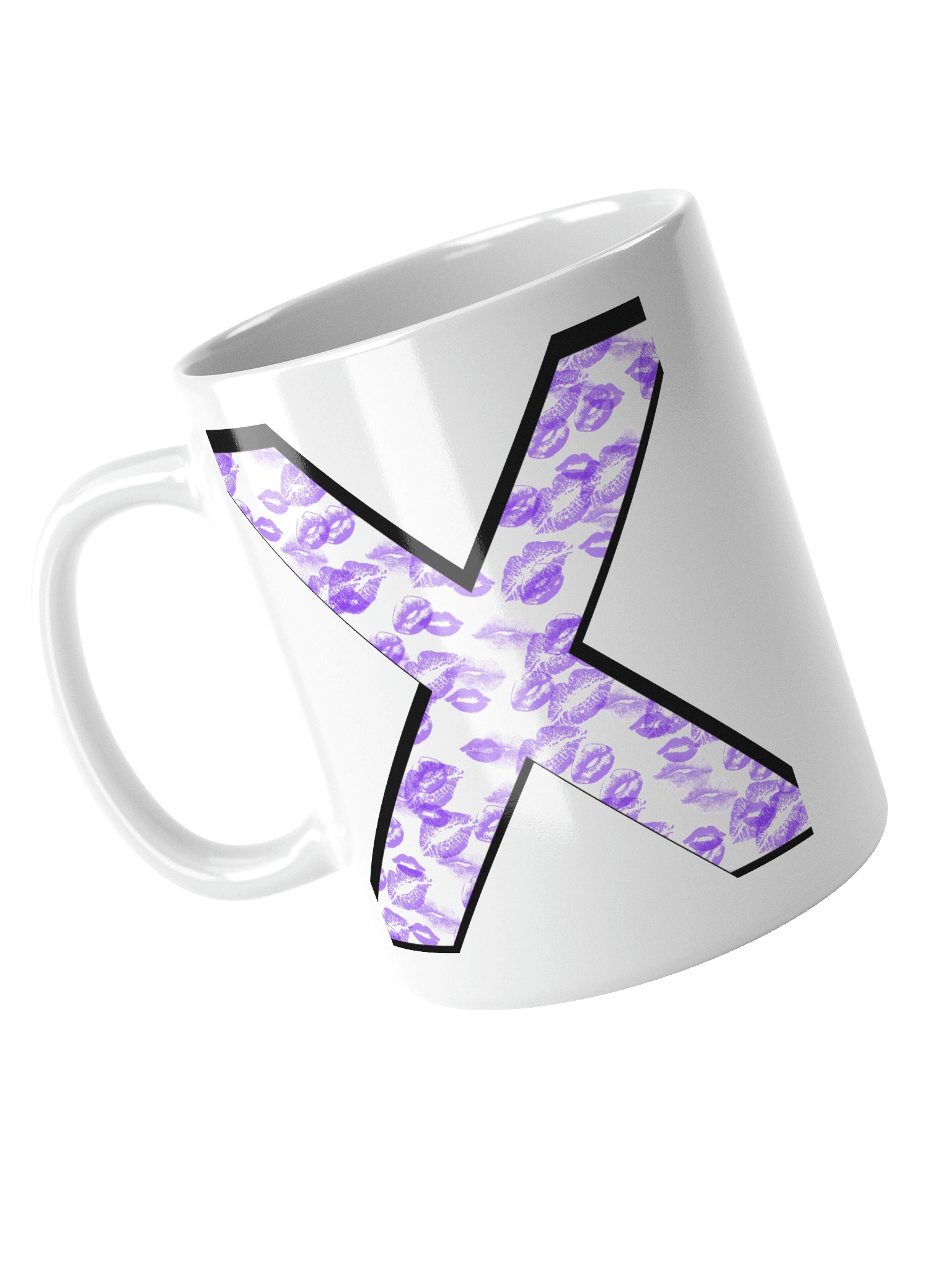 White X Purple Lipstick Kisses | Glossy White Mug product image (9)