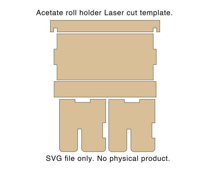 Acetate roll holder laser cutter template. SVG only, no physical product. Cake Collar roll holder. product image (1)