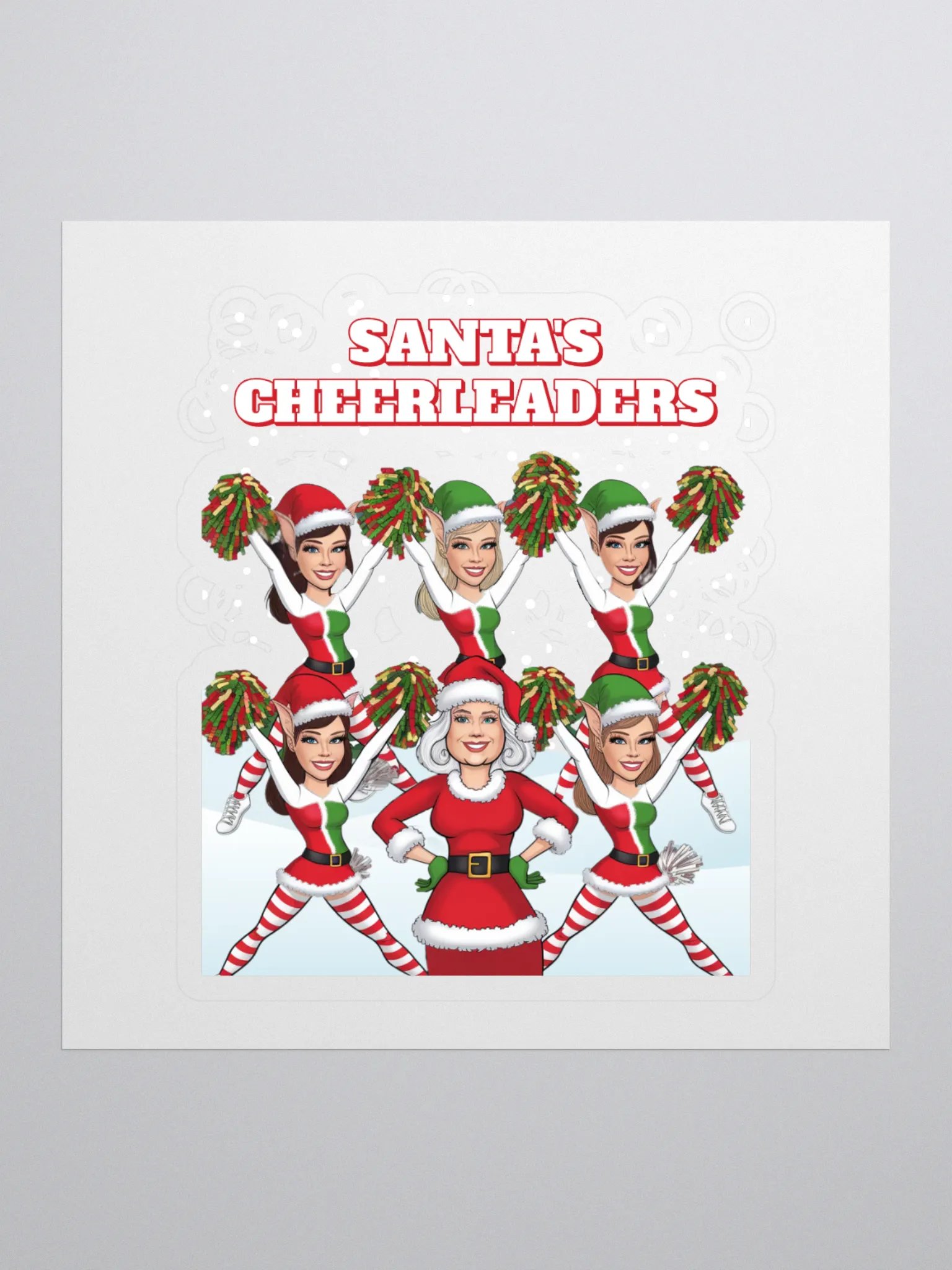 Santa's Cheerleaders Elves Squad Sticker product image (1)