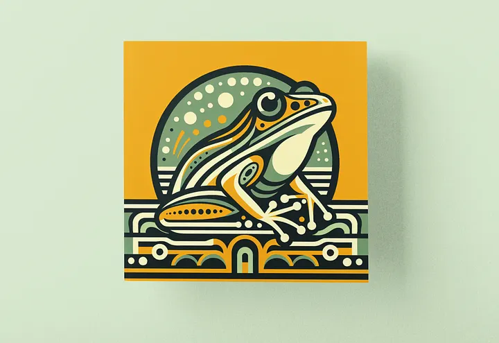 Art Deco Frog Poster in Five Sizes product image (1)