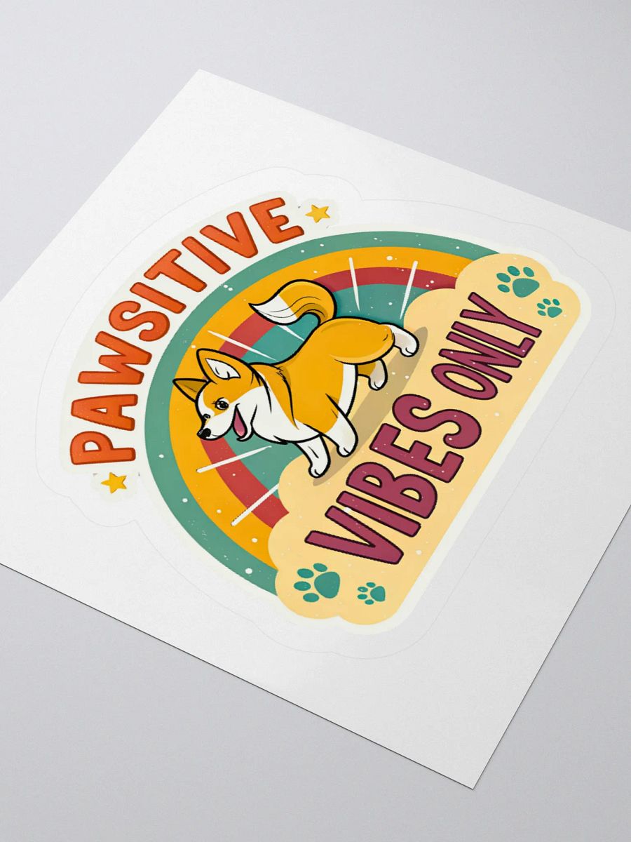 Pawsitive Vibes Corgi Kiss Cut Stickers product image (9)