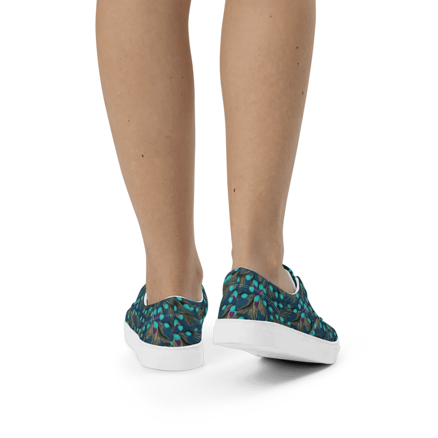 Peacock Splendor Lace-Up Canvas Shoes product image (3)