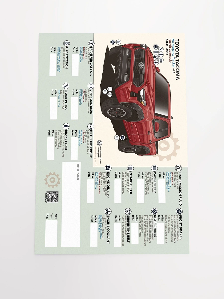 4th Gen Maintenance Tracker v1.0 - Red product image (2)
