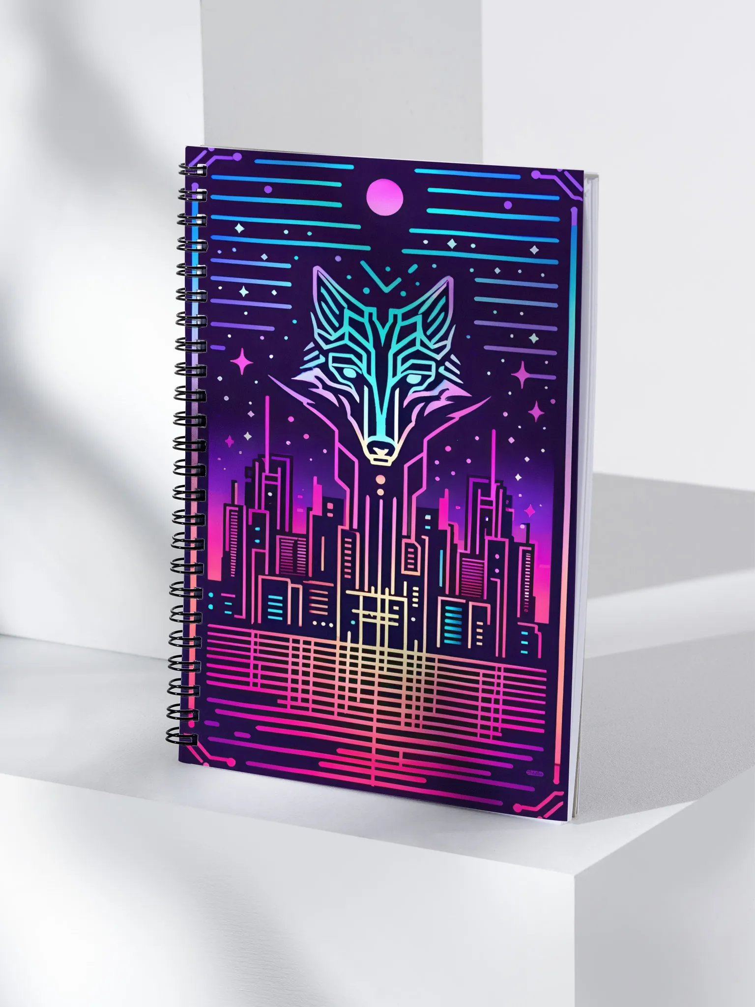 Cyberpunk Wolf Spiral Notebook product image (4)