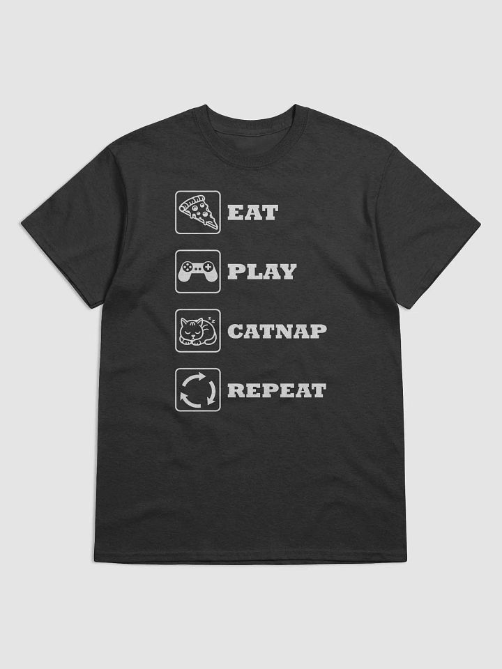 "Eat, Play, Catnap, Repeat" Funny Gamer and Cat Person T-Shirt product image (2)