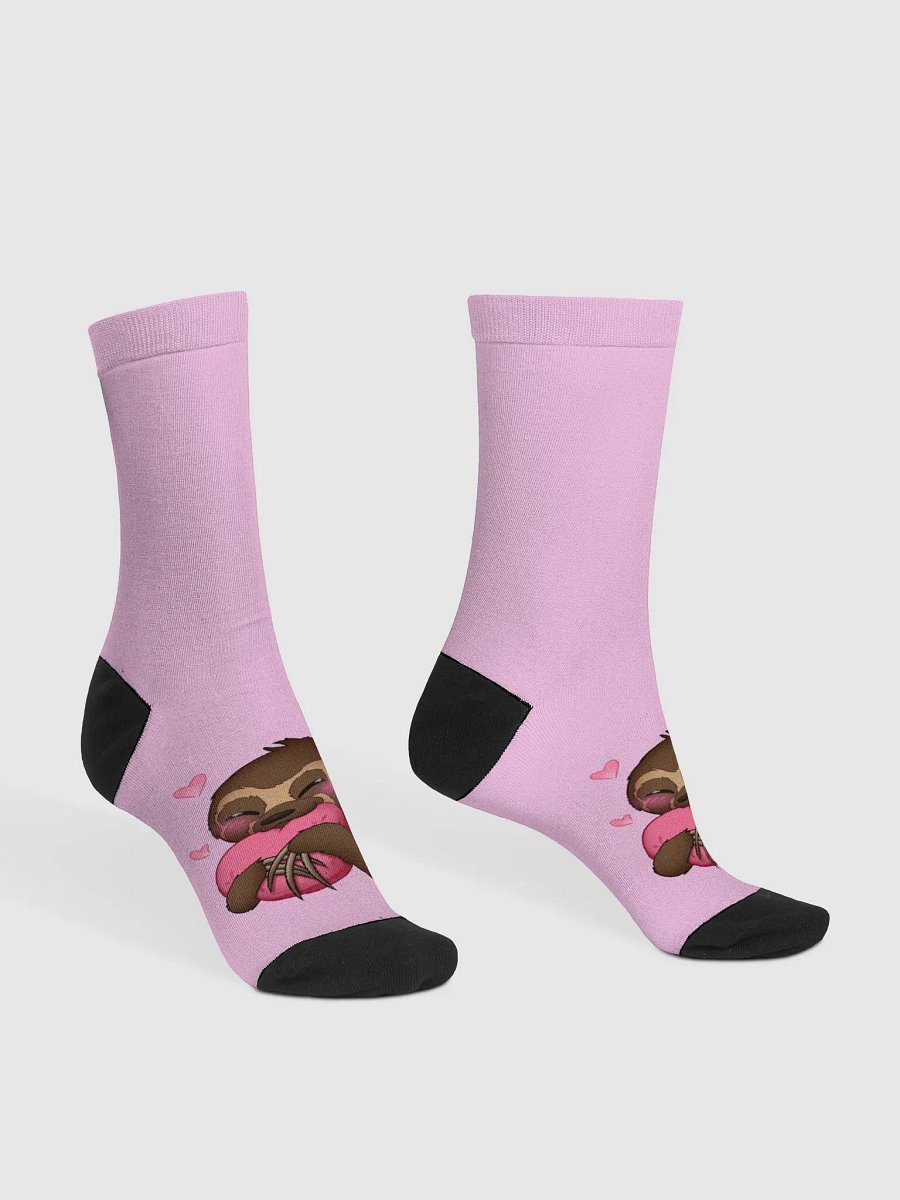 Pink Blushing Sloth Crew Socks product image (3)