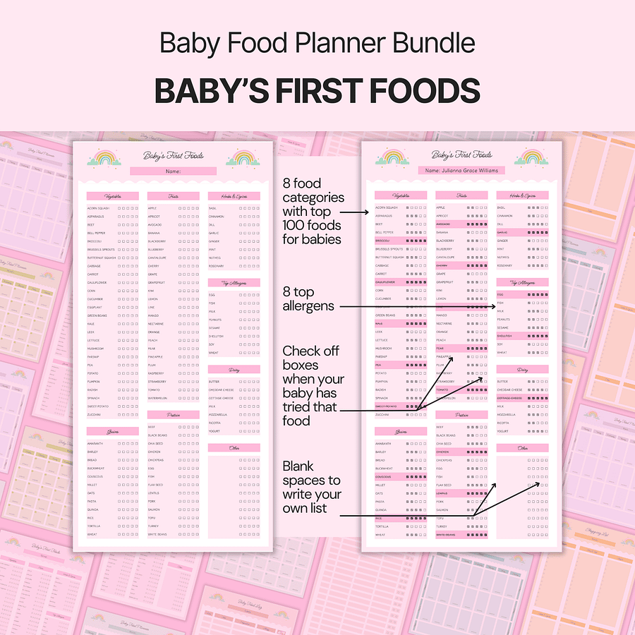 Baby Food Planner Bundle Google Sheets product image (3)