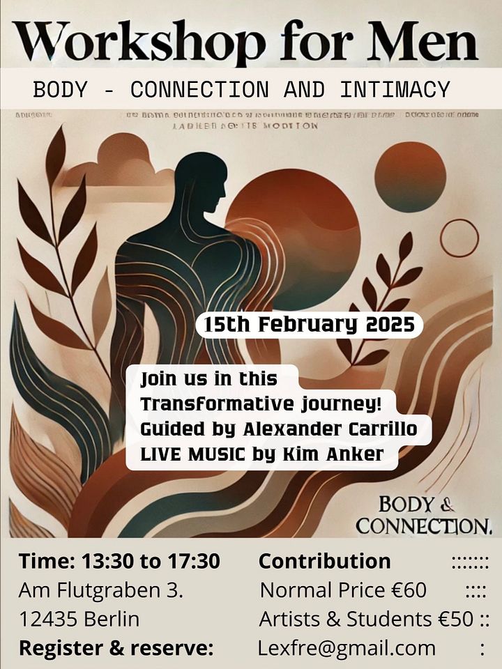 WORKSHOP FOR MEN: Body, Connection and Intimacy Live music by Kim Anker - 15. Fenbruary 2025 product image (1)