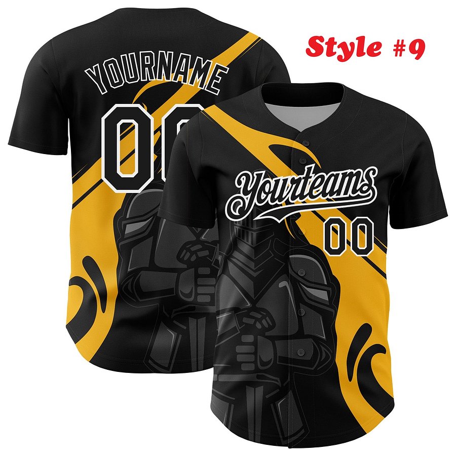 Authentic Baseball Jersey, Custom Baseball Jersey, Personalized Sport Jersey, Colorful, Number, Knight Hero Art product image (206)