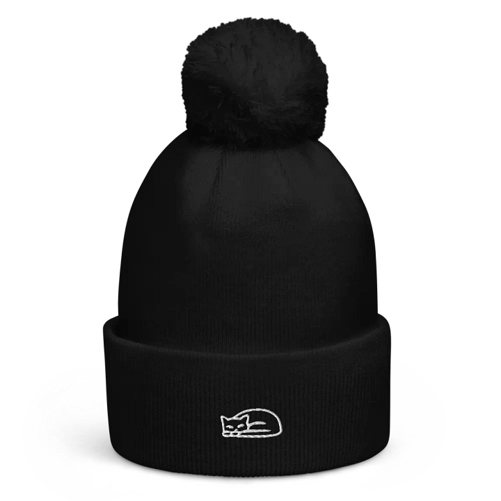 resting meow \ pom-pom beanie product image (1)