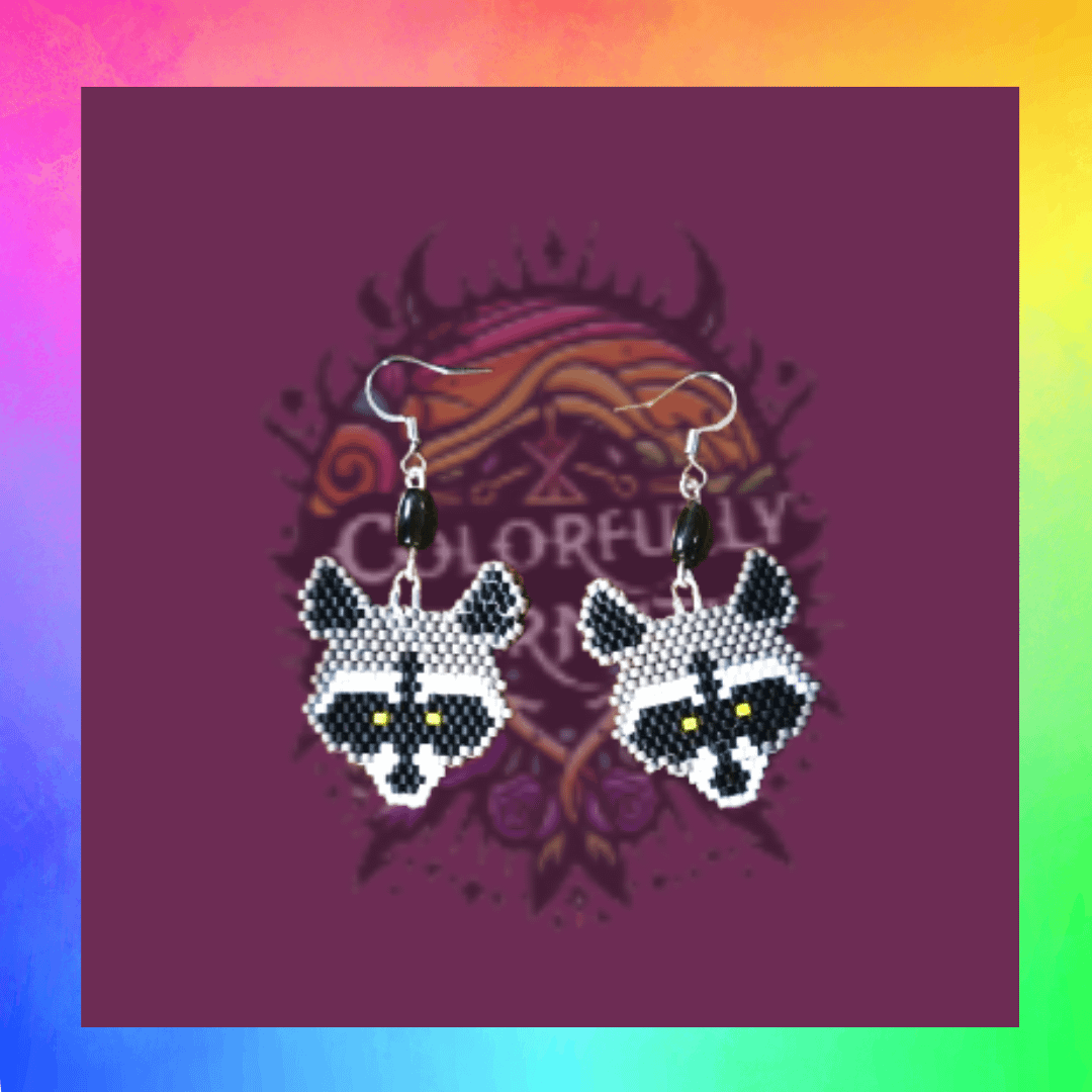 Raccoon earrings product image (1)