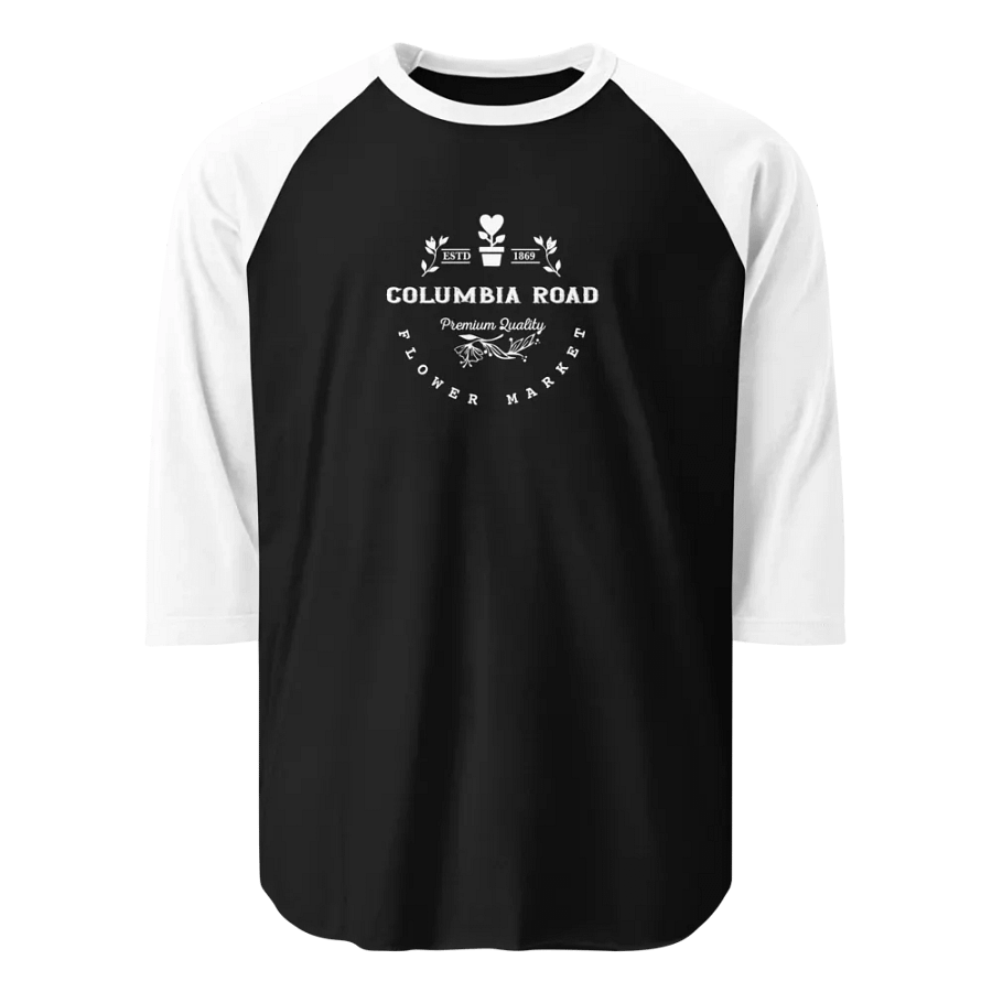 Columbia Road Market 3/4 Sleeve Raglan Tee (Black) product image (1)