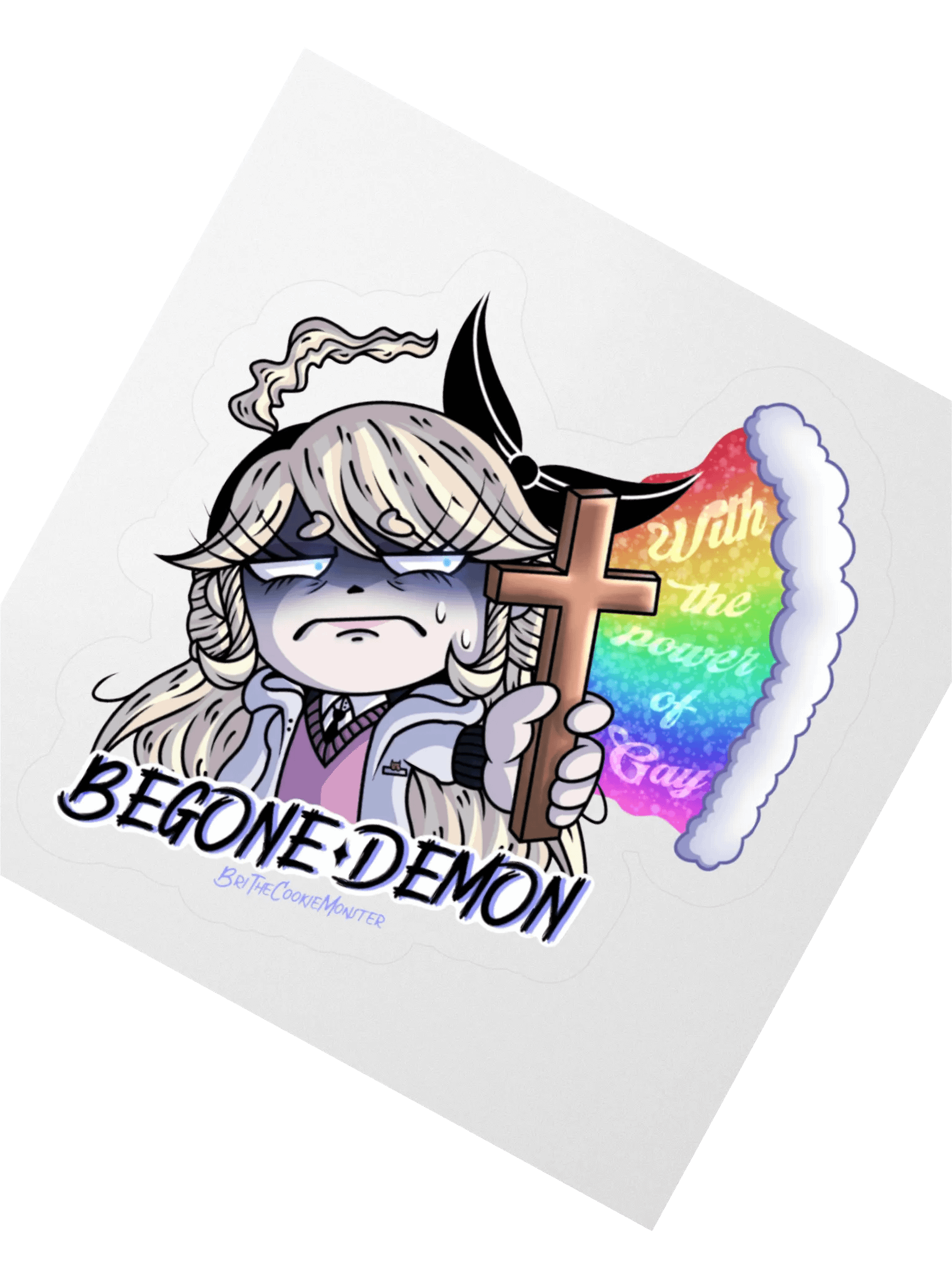 “BEGONE DEMON” Weeby Sticker product image (2)