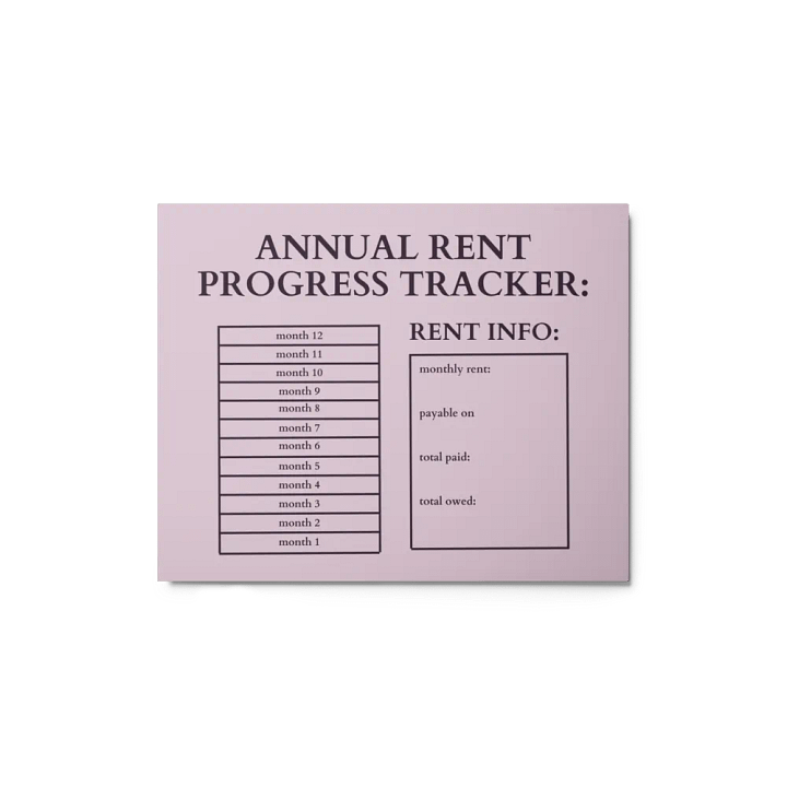 HIGHFALUTIN ANNUAL RENT TRACKER (concord design 1) product image (1)