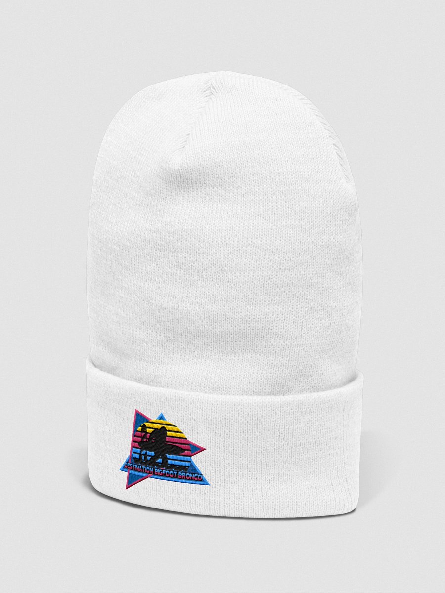 Retro-Inspired White Cuffed Beanie product image (2)