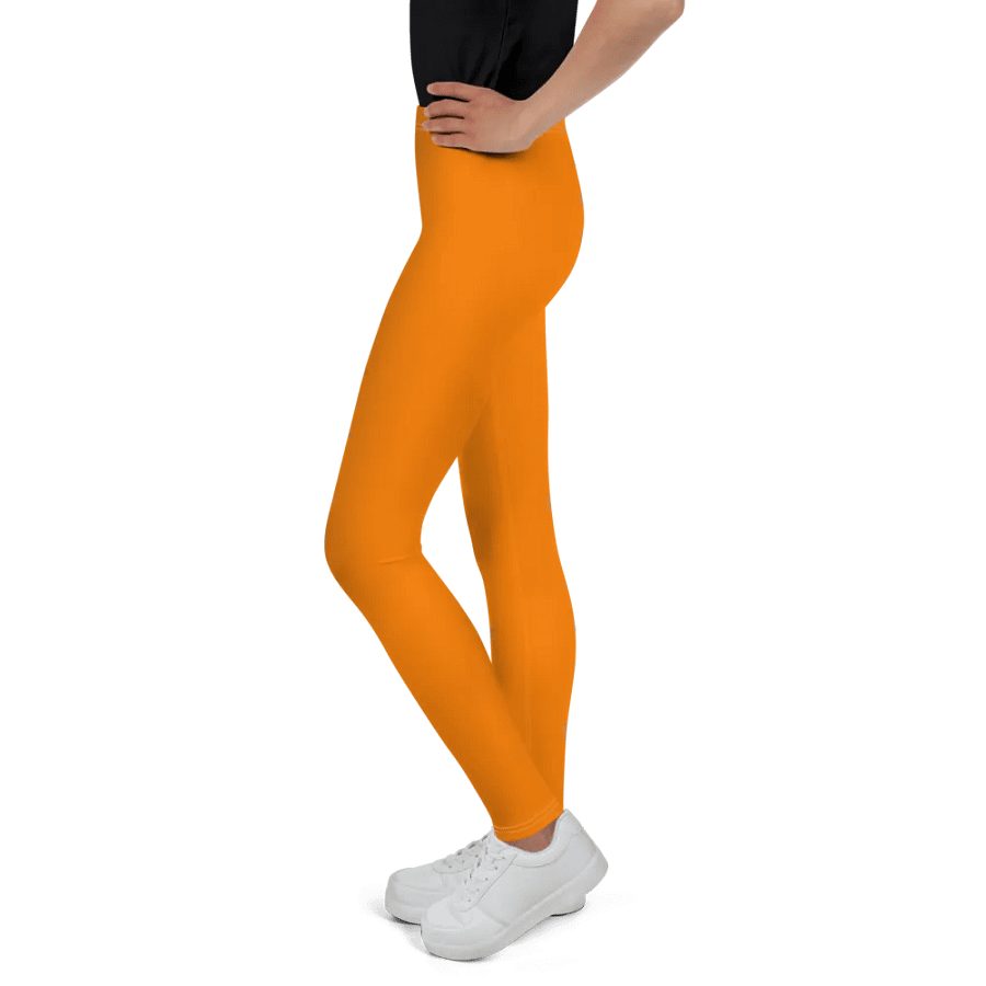 Youth Plain Color Orange Leggings product image (3)