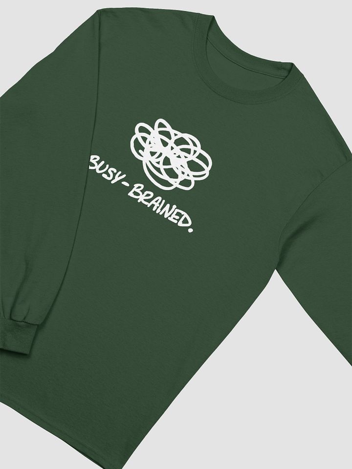 BUSY-BRAINED (white design) printed cotton long sleeve product image (1)
