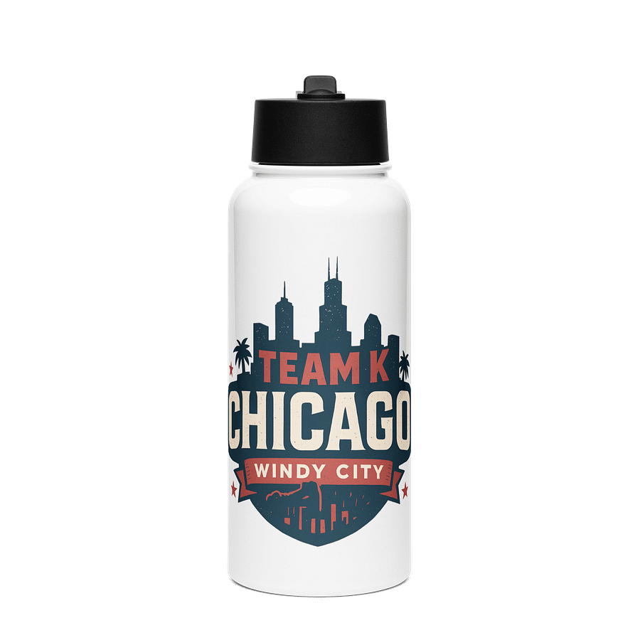 Team K Chicago Stainless Steel Water Bottle with a Straw Lid product image (1)