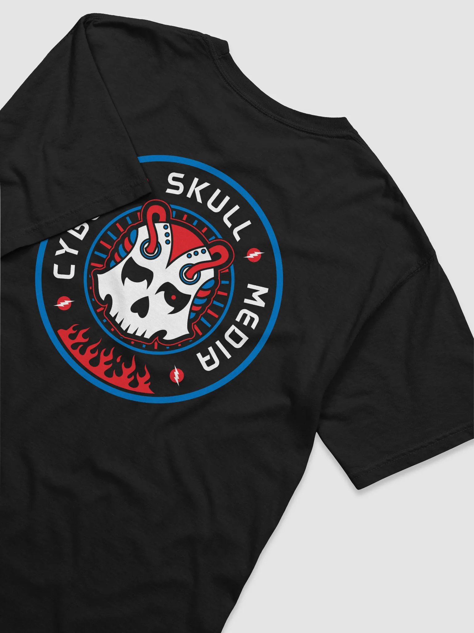 Red, White, & Blue Cyber Skull Media Logo Tee v2 (Premium) product image (4)