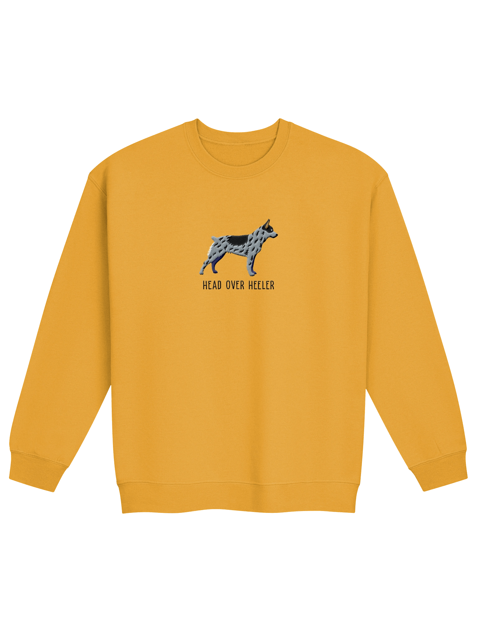 Head Over Heeler Sweatshirt (Embroidered) of an Australian Cattle Dog(Blue Heeler, Docked Tail) product image (13)