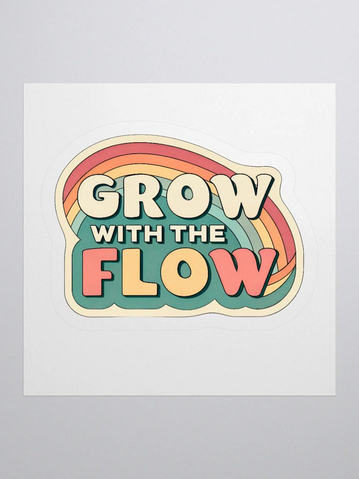 Retro Rainbow 'Grow with the Flow' Sticker product image (2)