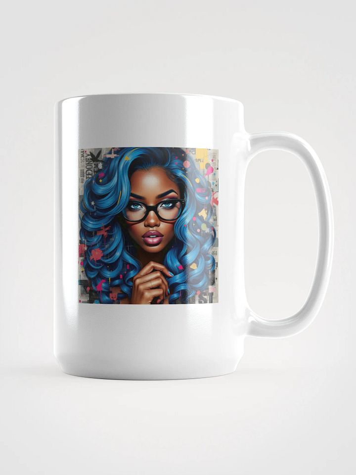 Vibrant Blue Hair Glasses Mug product image (1)