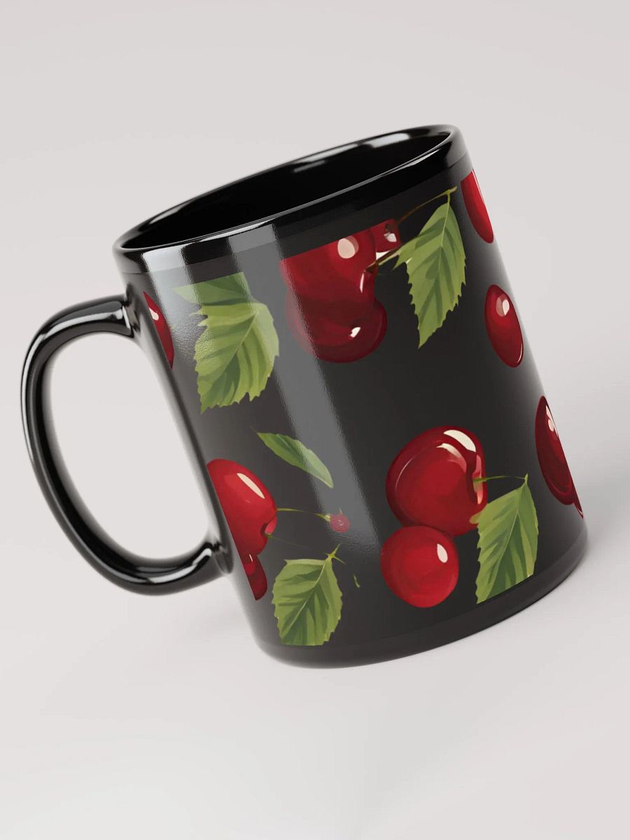 Cherry Blooms Fruit Design Black Mug product image (6)